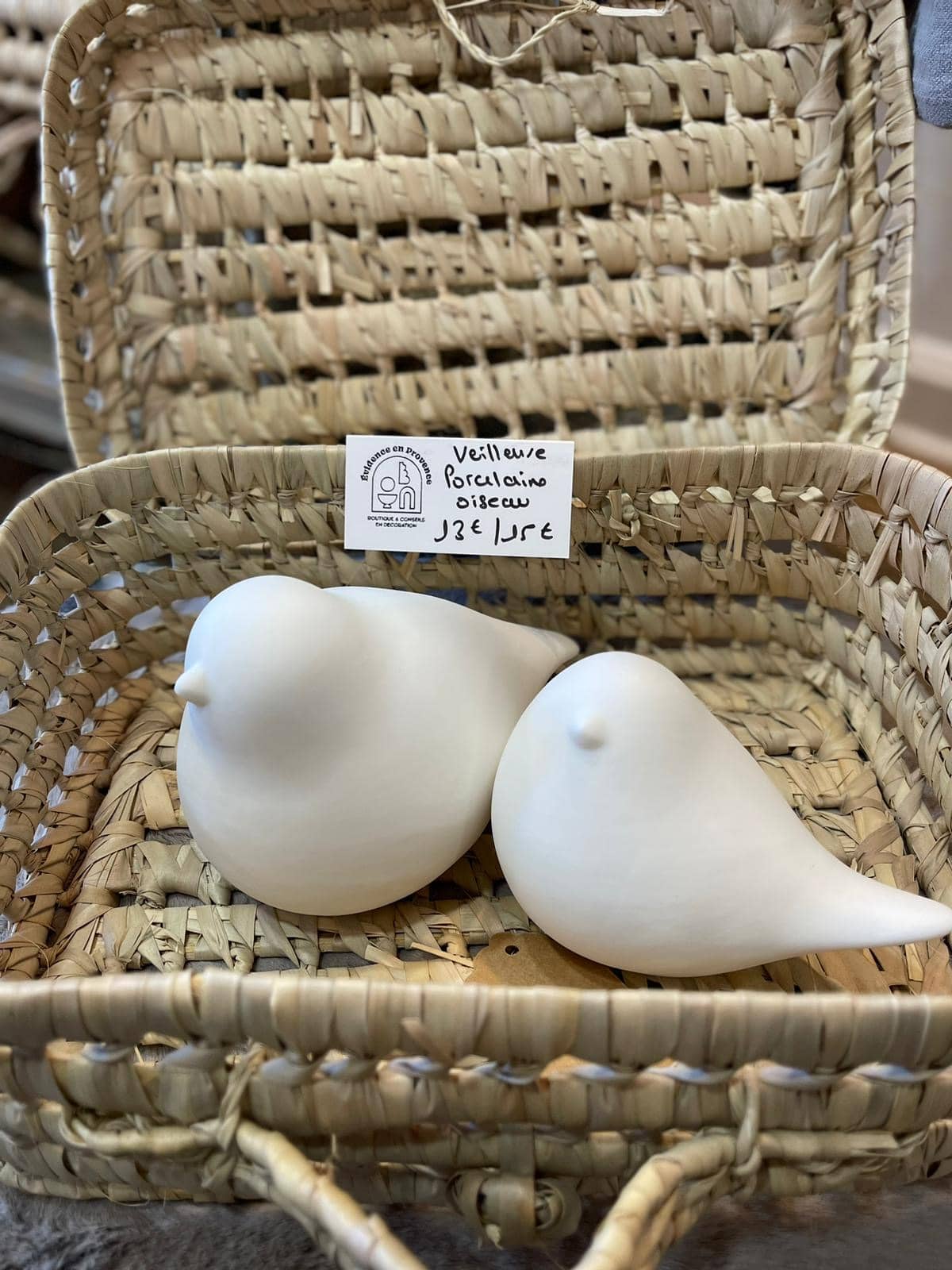 Veilleuse porcelaine oiseau
