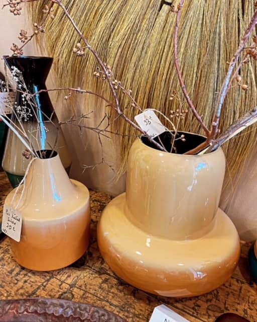 Vases métal émaillés